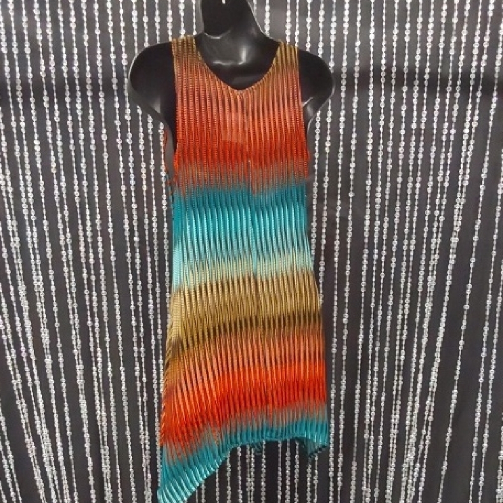 Multicolor Sleeveless Knit Women's Top/Beach Cover Up - Picture 3 of 4